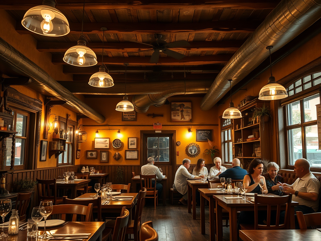 image of authentic athomosphere in restaurant to showcase the importance of the right athomphere for a good dining experience 